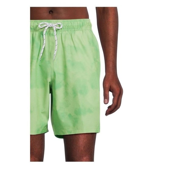 George Mens Green All Guy 8" Swim Trunks w Stretch, Size Medium NWT - Picture 4 of 5